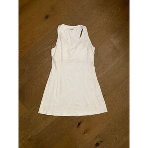 Tail Performance Womens White Geometric Circle Print Tennis Dress Racerback M